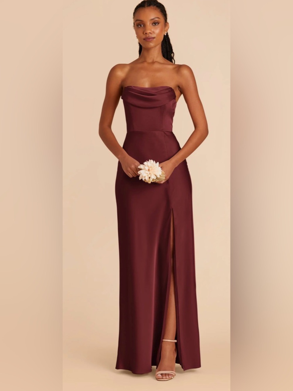 Birdy Grey Mia Converible Gown in Matte Satin Cabernet